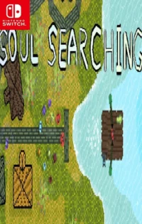 Official cover art for Soul Searching showcases a lone traveler standing on a cliff overlooking a vast ocean with colorful pixel-art styling, emphasizing themes of solitude and adventure